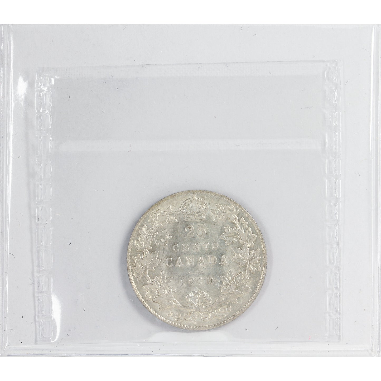 1910 Canada 25-cents ICCS Certified AU-55