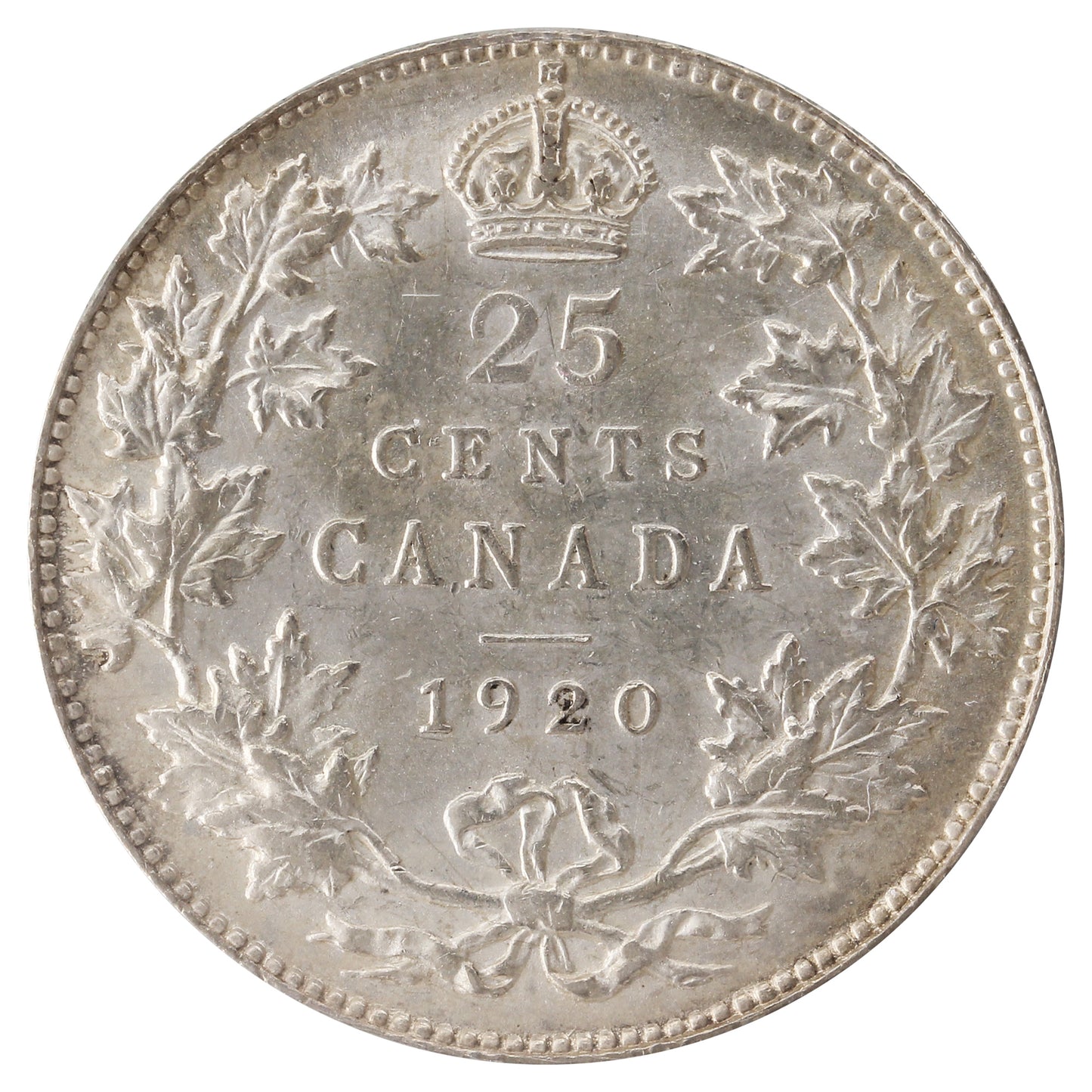 1920 Canada 25-cents Prestige Certified MS-62 (100-1041)