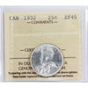 1932 Canada 25-cents ICCS Certified EF45