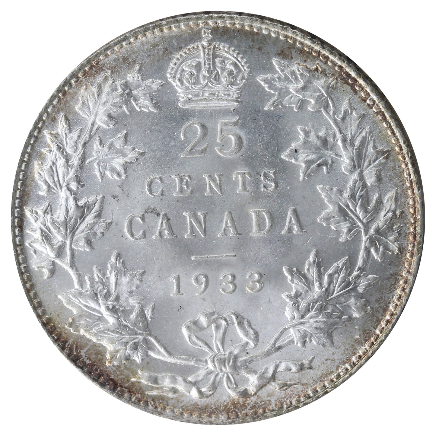 1933 Canada 25-cents ICCS Certified MS65 (YH 944) A choice coin!