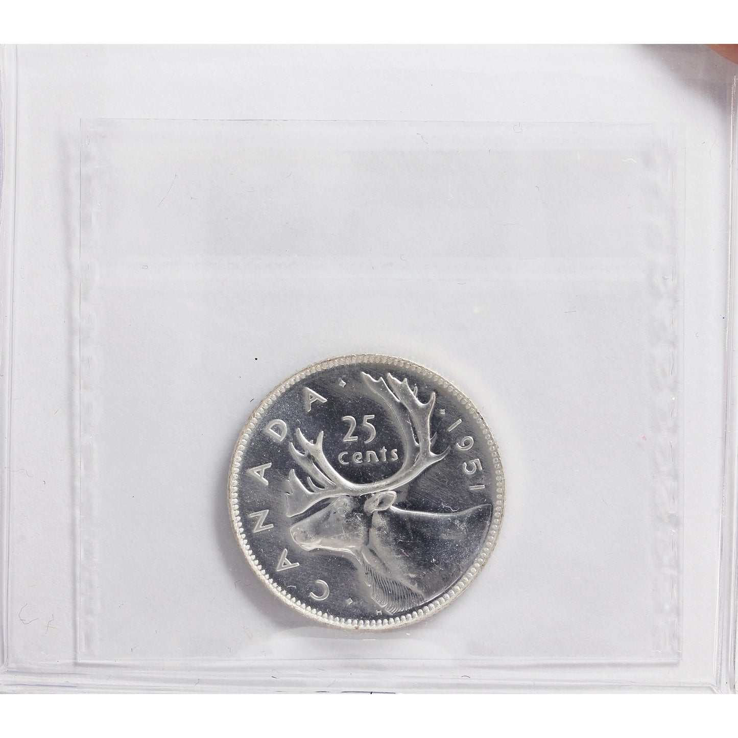 1951 Low Relief Canada 25-cents ICCS Certified PL64
