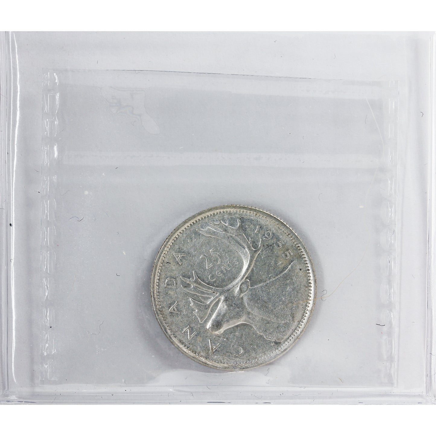 1955 Double 1955 Canada 25-cents ICCS Certified EF40