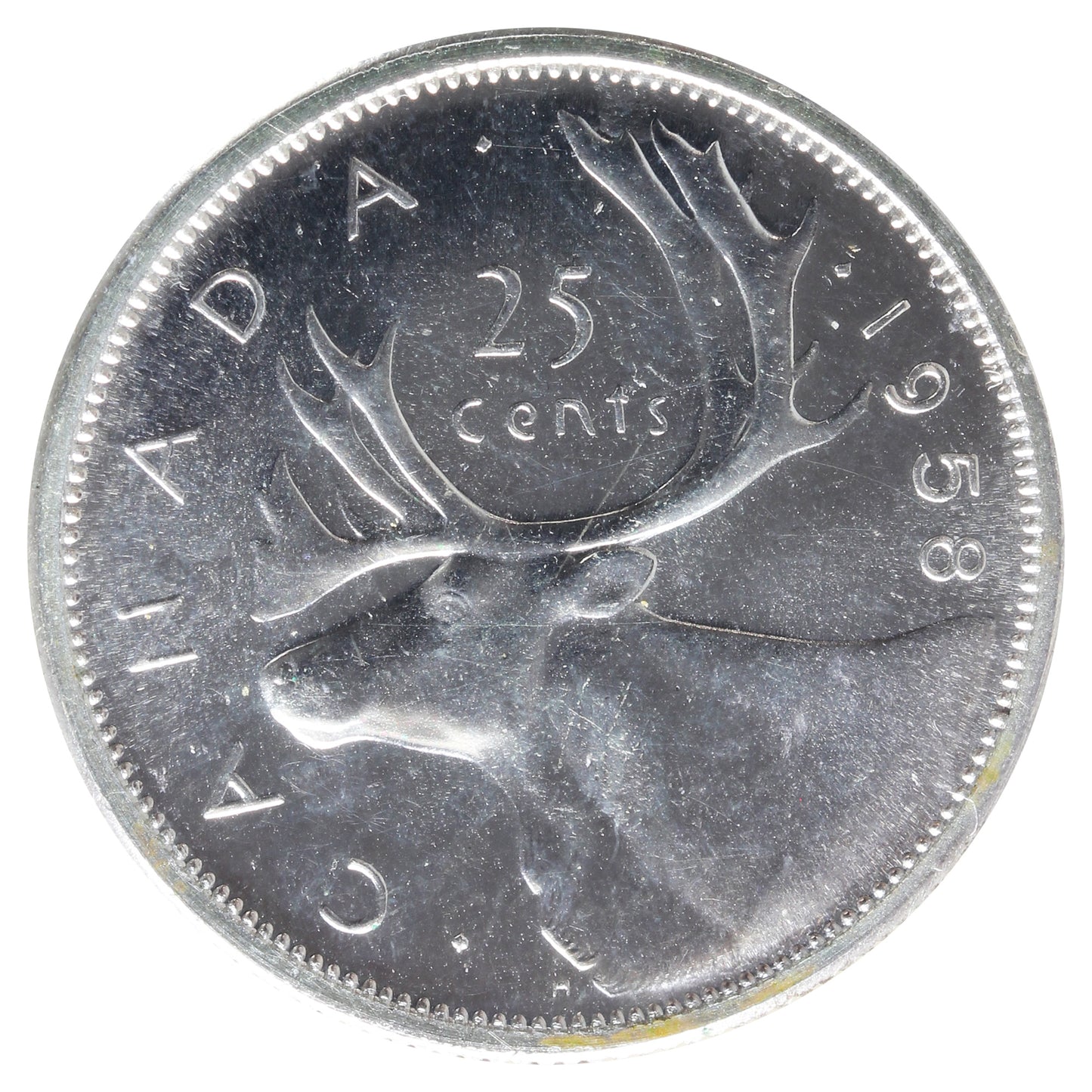 1958 Canada 25-cents ICCS Certified PL65