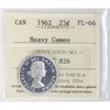 1962 Canada 25-cents ICCS Certified PL66 Heavy Cameo