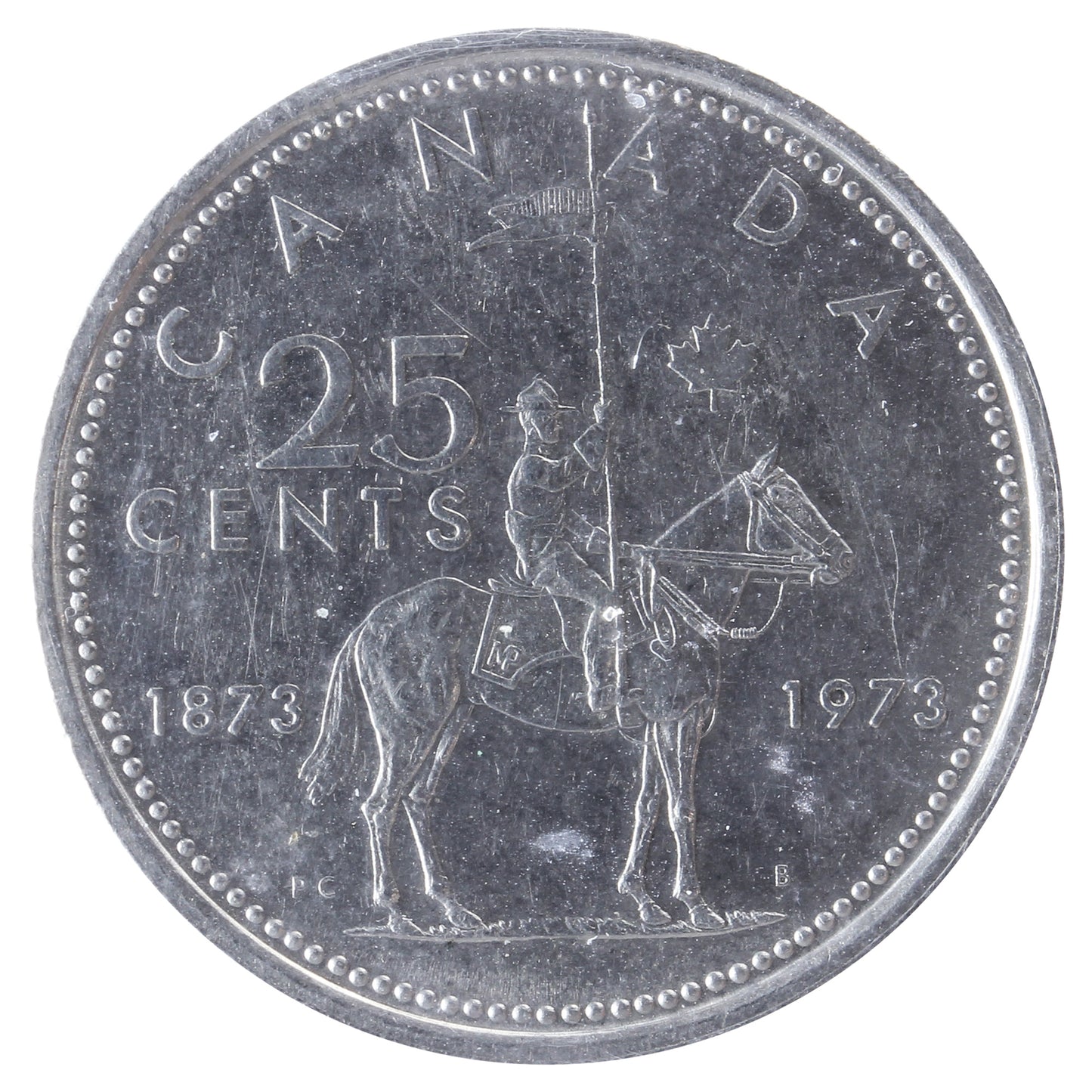 1973 Large Bust Canada 25-cents ICCS Certified EF40