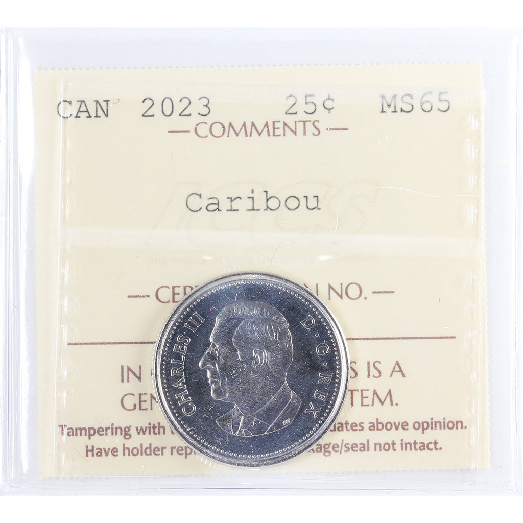 2023 Caribou Canada 25-cents ICCS Certified MS65