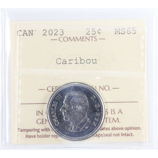 2023 Caribou Canada 25-cents ICCS Certified MS-65