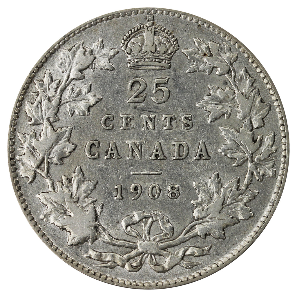 1908 Canada 25-cents VF-EF (VF30) $
