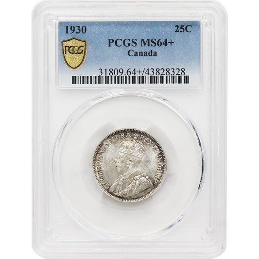 1930 Canada 25-cents PCGS Certified MS64+
