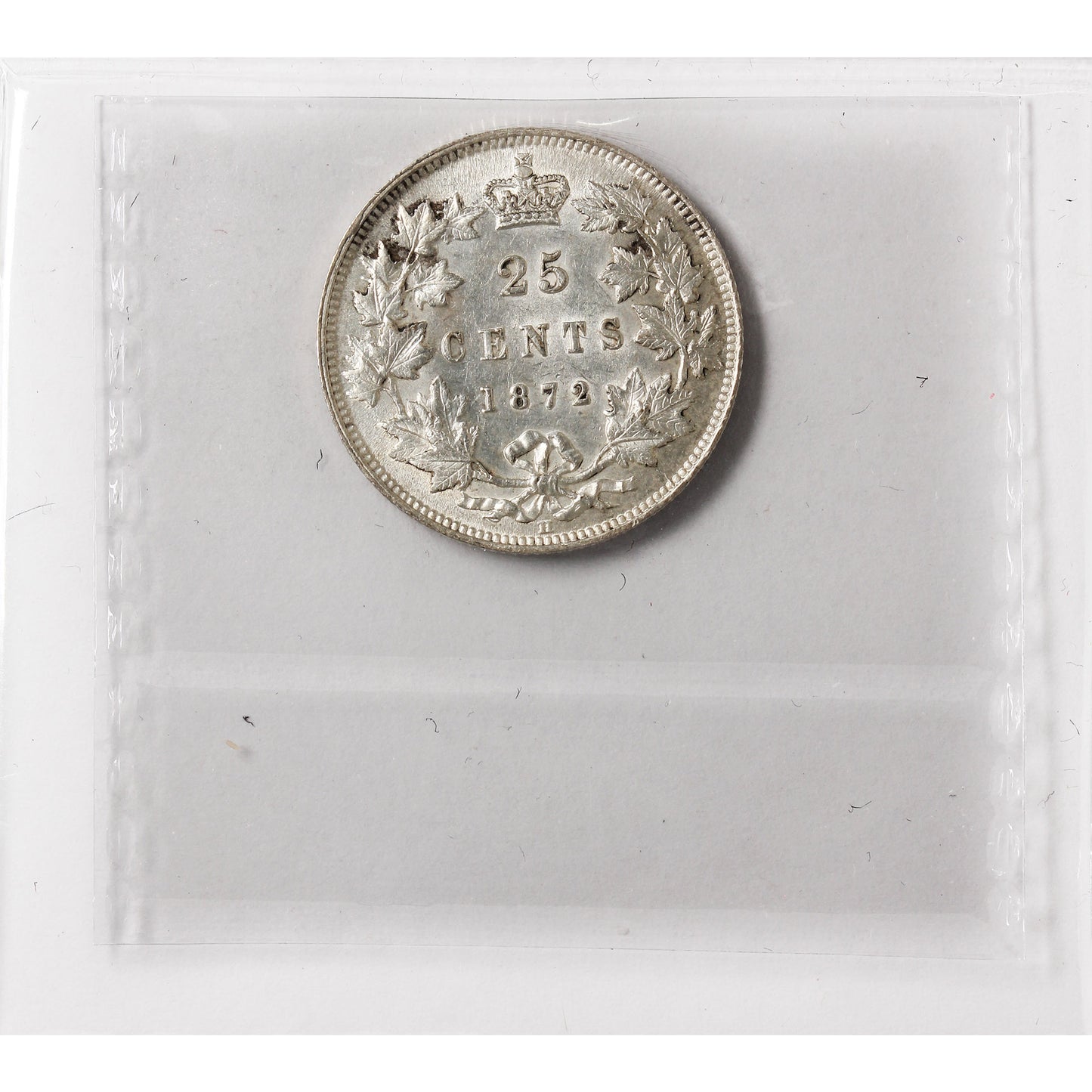 1872H Obv. 2 Canada 25-cents ICCS Certified MS-63 (XVR 144)