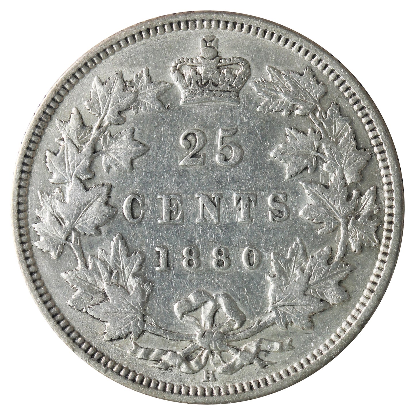 1880H Narrow 0 Canada 25-cents ICCS Certified VF30