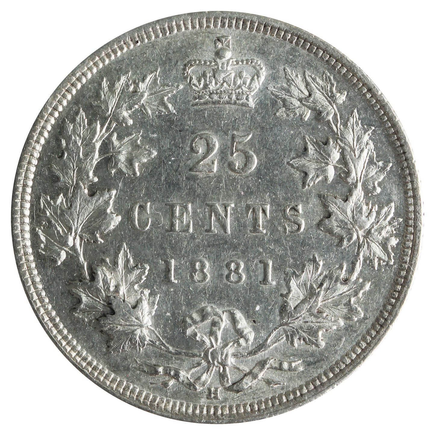 1881H Canada 25-cents ICCS Certified EF-45