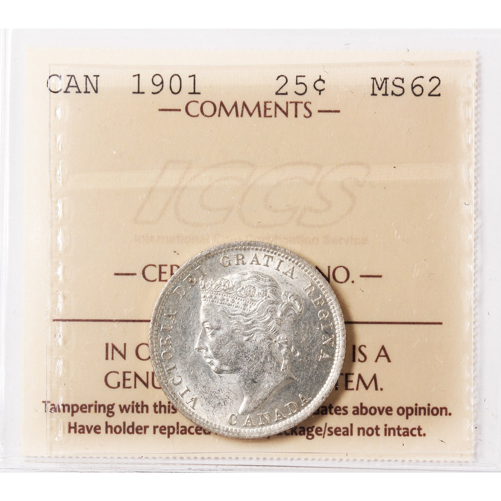 1901 Canada 25-cents ICCS Certified MS62 (XVR 163)
