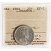 1904 Canada 25-cents ICCS Certified EF45