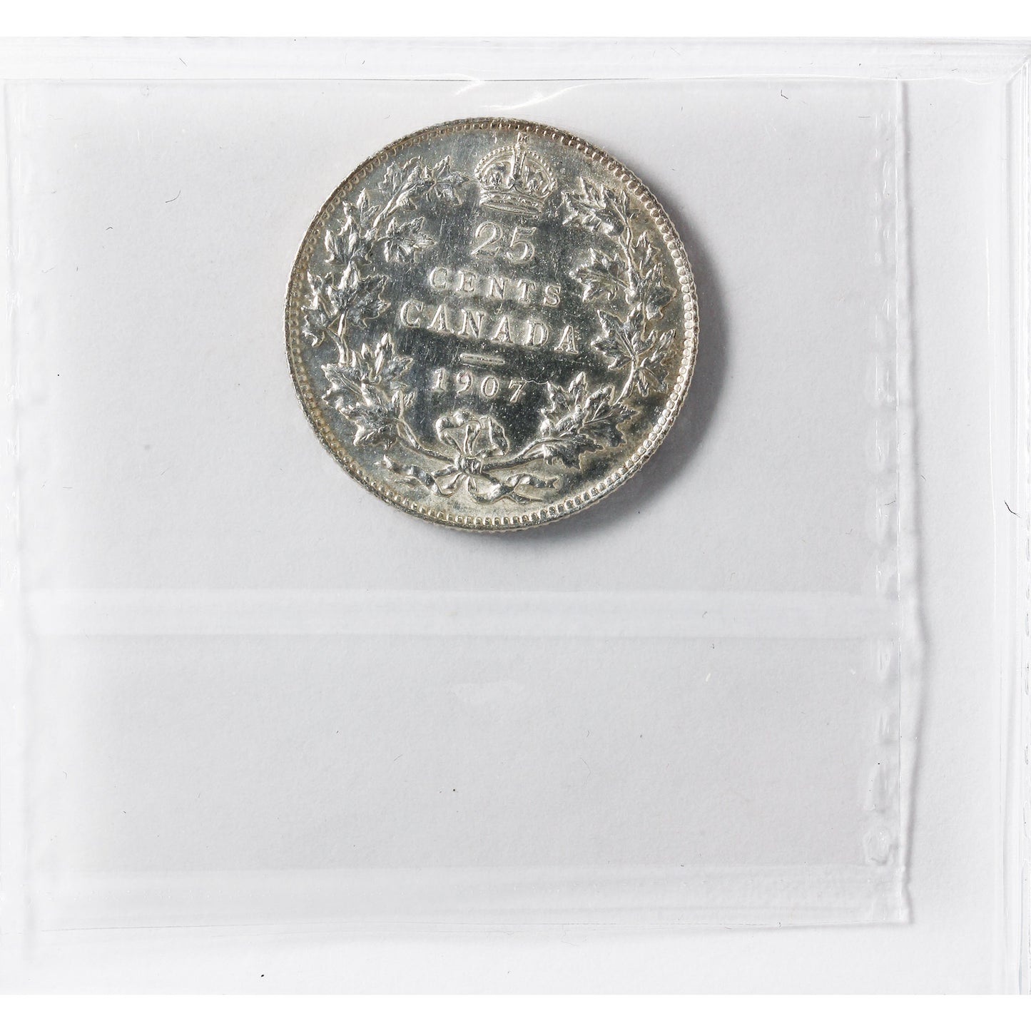 1907 Canada 25-cents ICCS Certified AU50