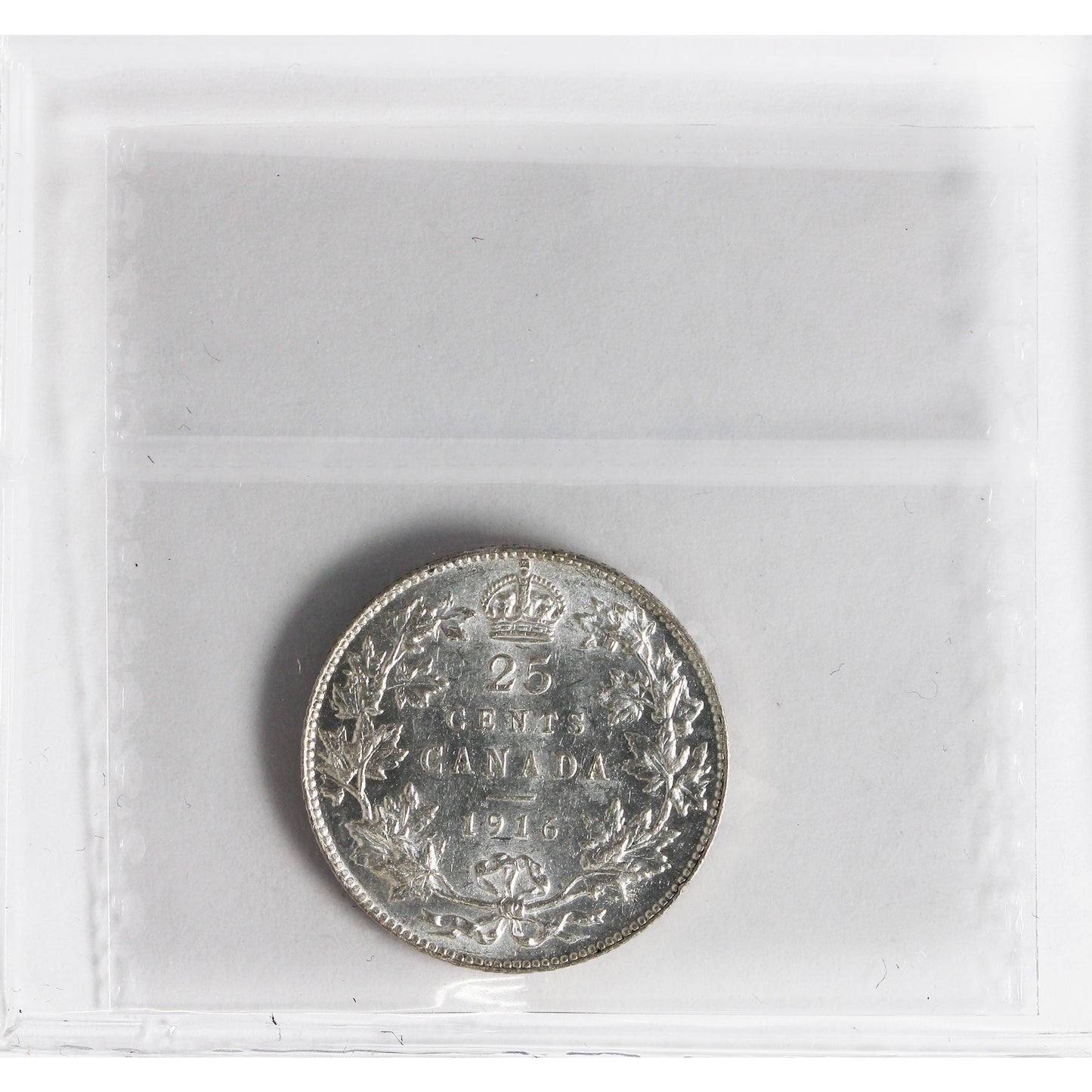 1916 Canada 25-cents ICCS Certified AU50