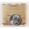 1930 Canada 25-cents ICCS Certified MS64 (XVR 189)