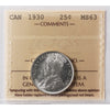 1930 Canada 25-cents ICCS Certified MS63 (XVR 188)