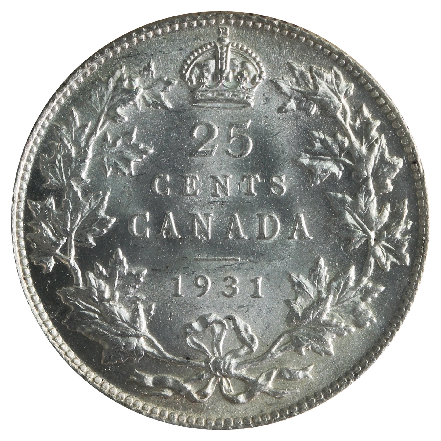 1931 Canada 25-cents ICCS Certified MS64 (XVR 190)