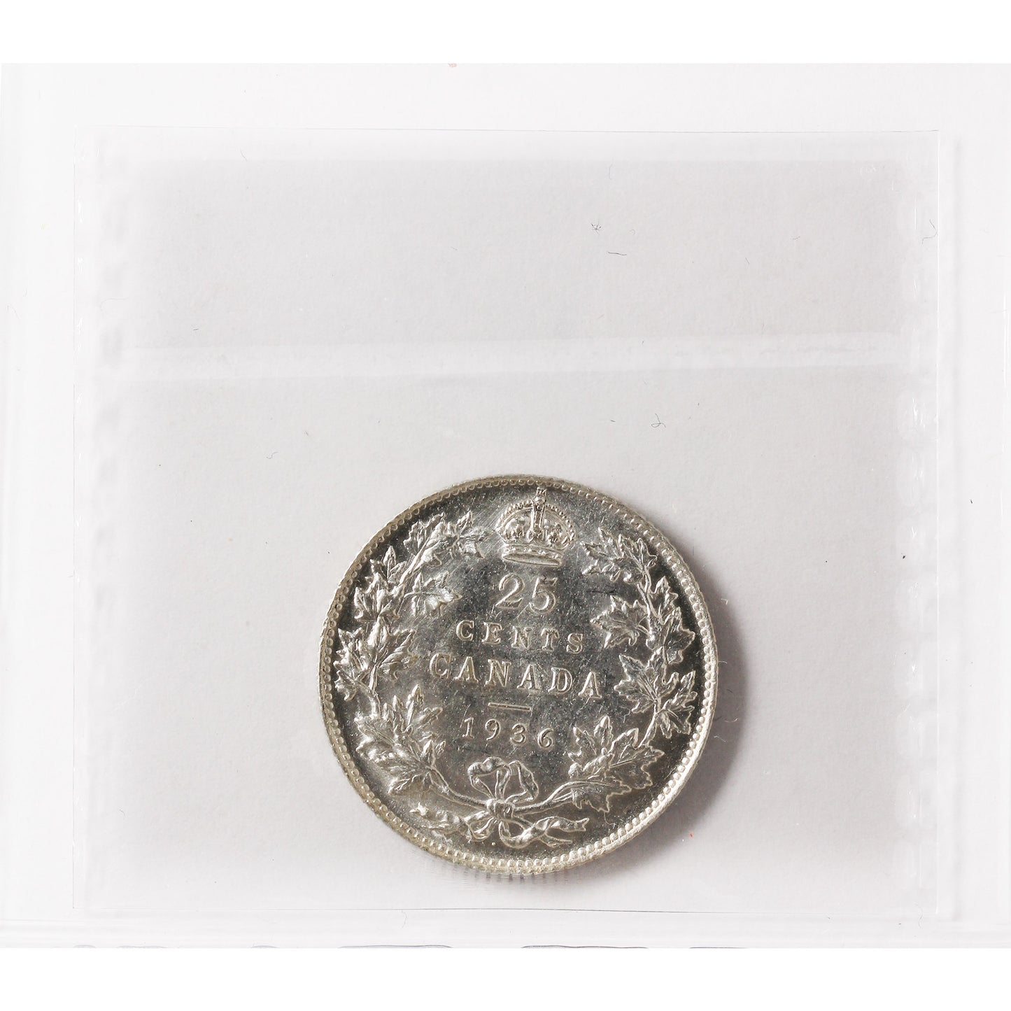 1936 Dot Canada 25-cents ICCS Certified AU55