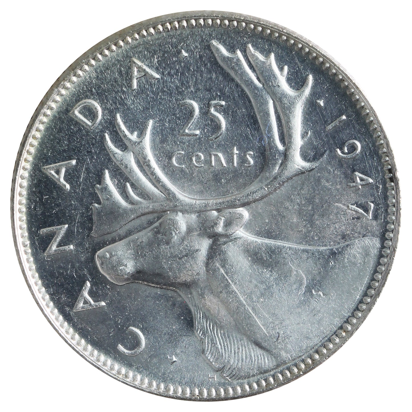 1947 Dot Canada 25-cents ICCS Certified MS63 (XHT 108)