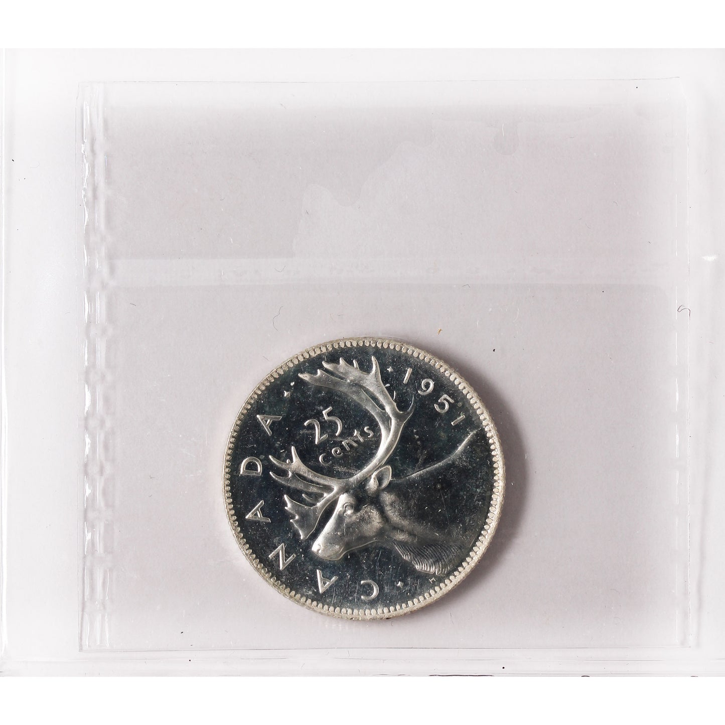 1951 Low Relief Canada 25-cents ICCS Certified PL65