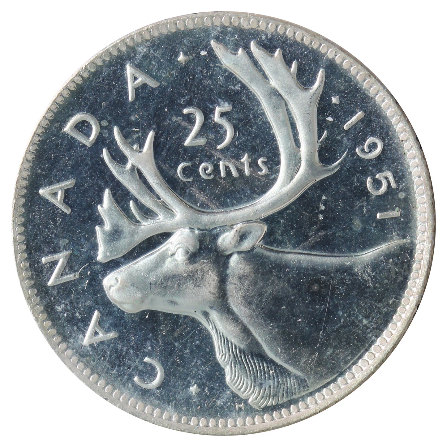 1951 Low Relief Canada 25-cents ICCS Certified PL65