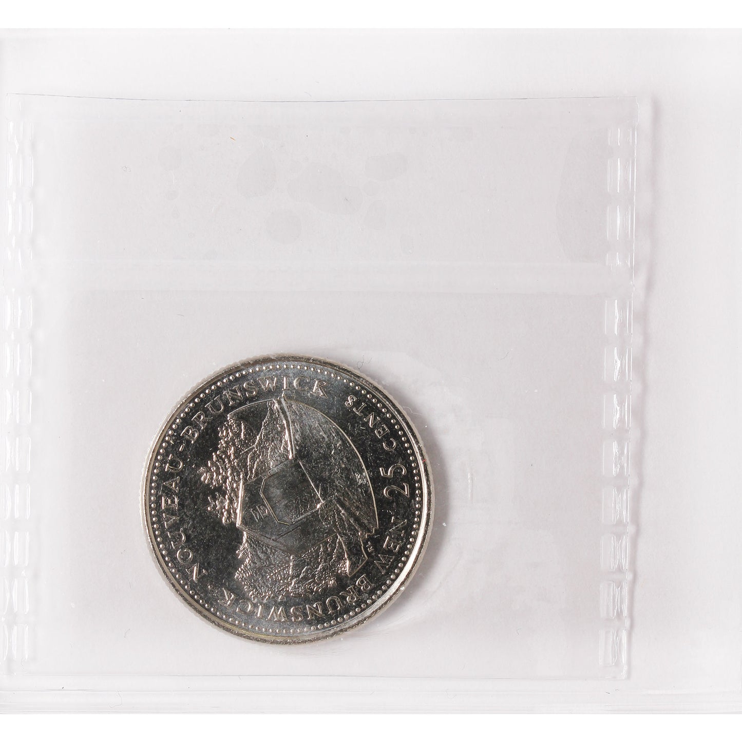 1992 NB Upset Dies 180 Degrees Canada 25-cents ICCS Certified MS64