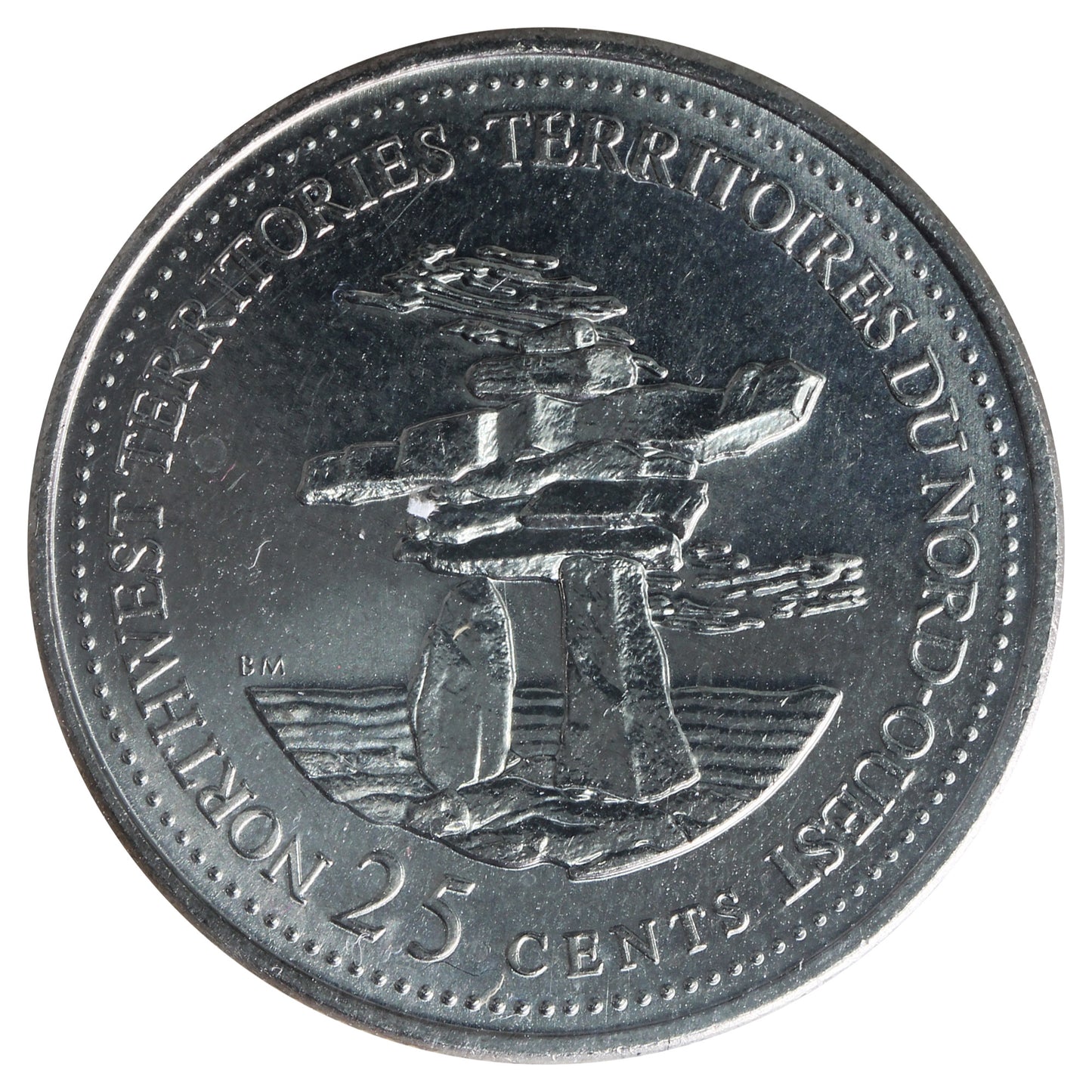 1992 NWT Rotated Dies 180 Degrees Canada 25-cents ICCS Certified MS64