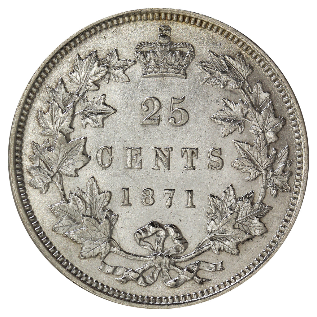 1871 Obv. 2 Canada 25-cents EF-AU (EF45) $
