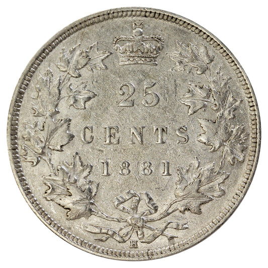 1881H Canada 25-cents Extra Fine (EF-40) $