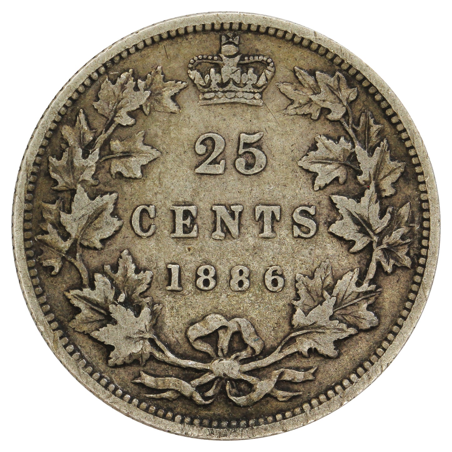 1886 6/3 Obv. 5 LBE Canada 25-cents F-VF (F15) $
