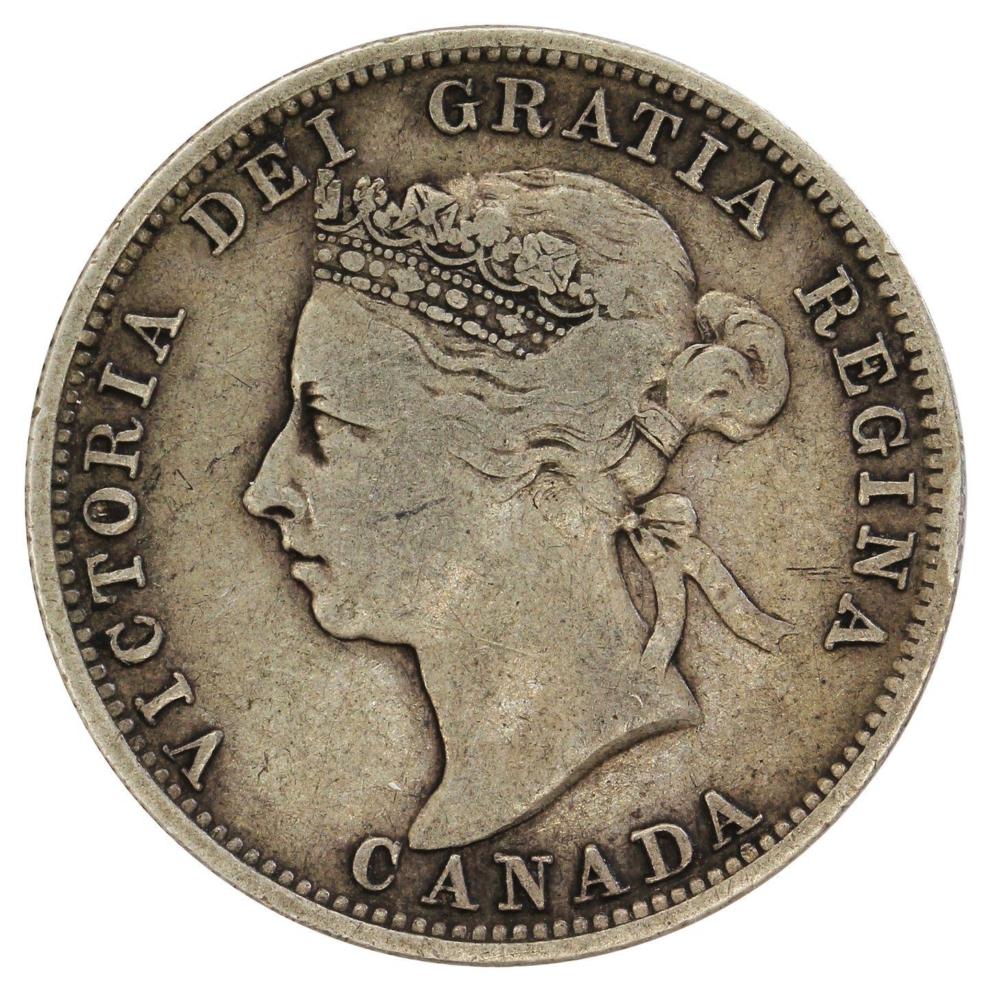 1886 6/3 Obv. 5 LBE Canada 25-cents F-VF (F15) $