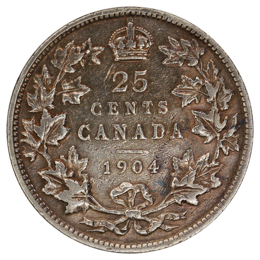 1904 Canada 25-cents F-VF (F15) $