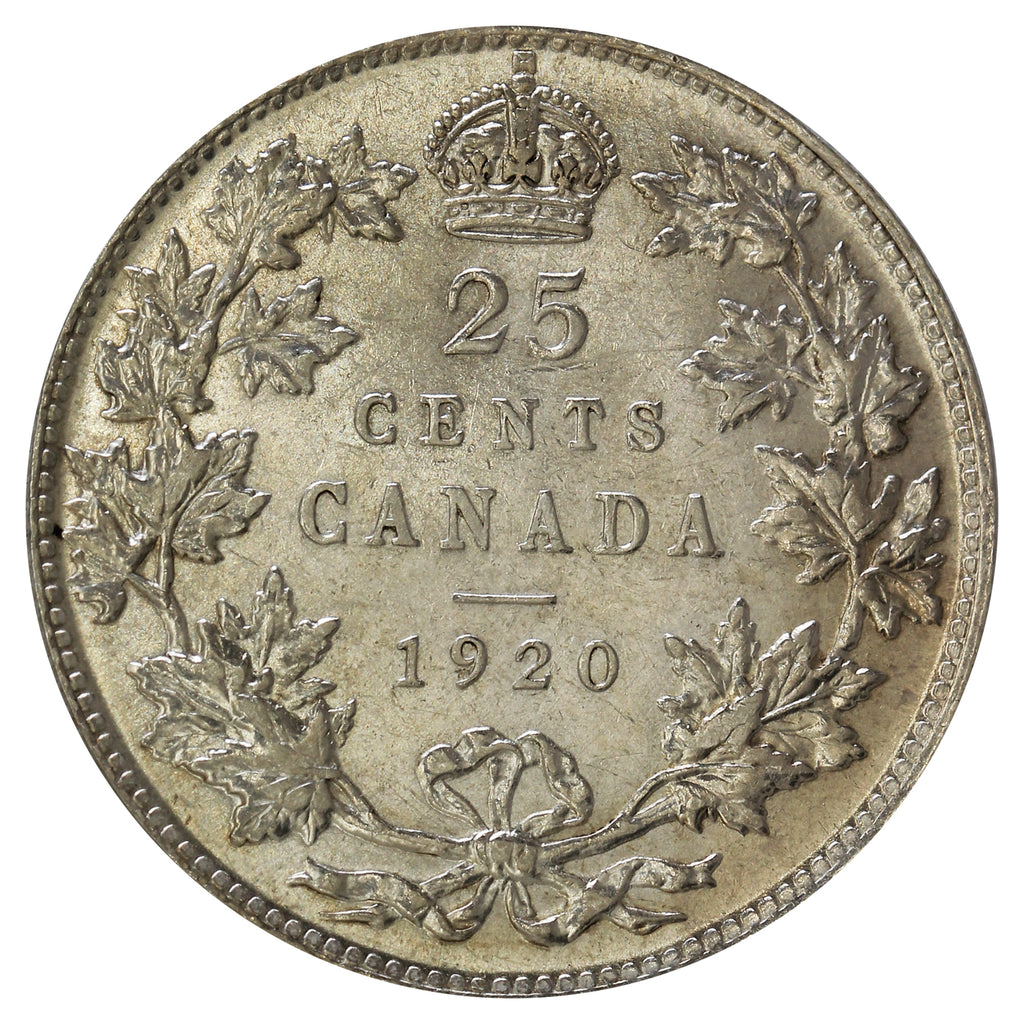1920 Canada 25-cents AU-UNC (AU-55) $