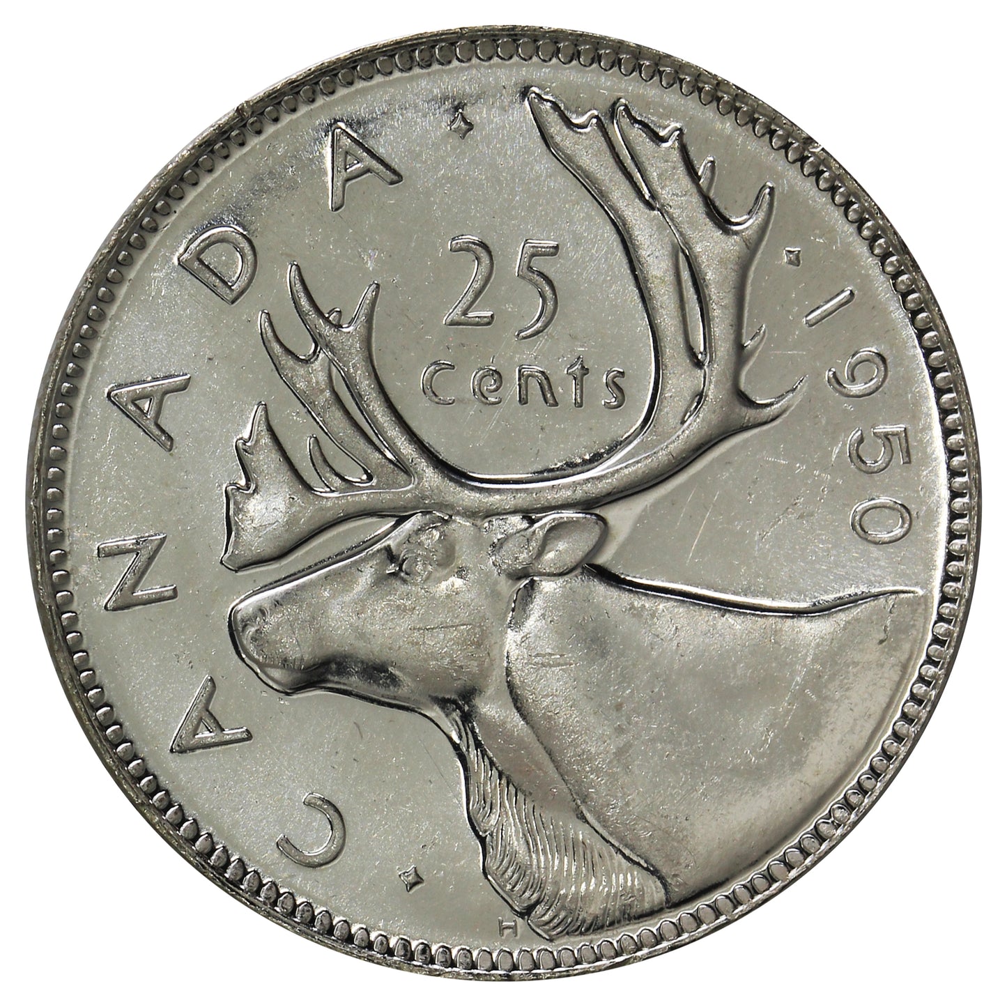 1950 Canada 25-cents Brilliant Uncirculated (MS63) Cameo