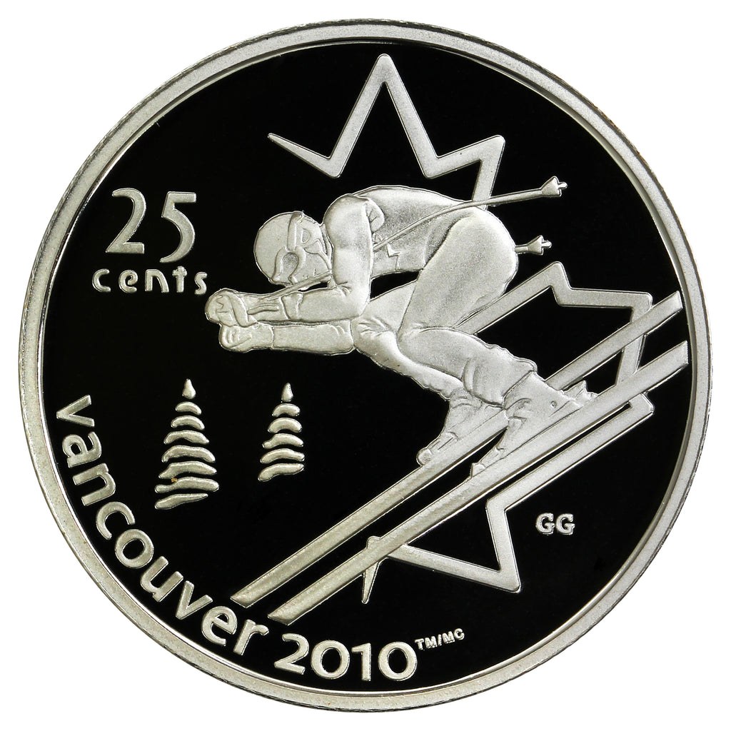 2007 Alpine Skiing Canada 25-cents Silver Proof
