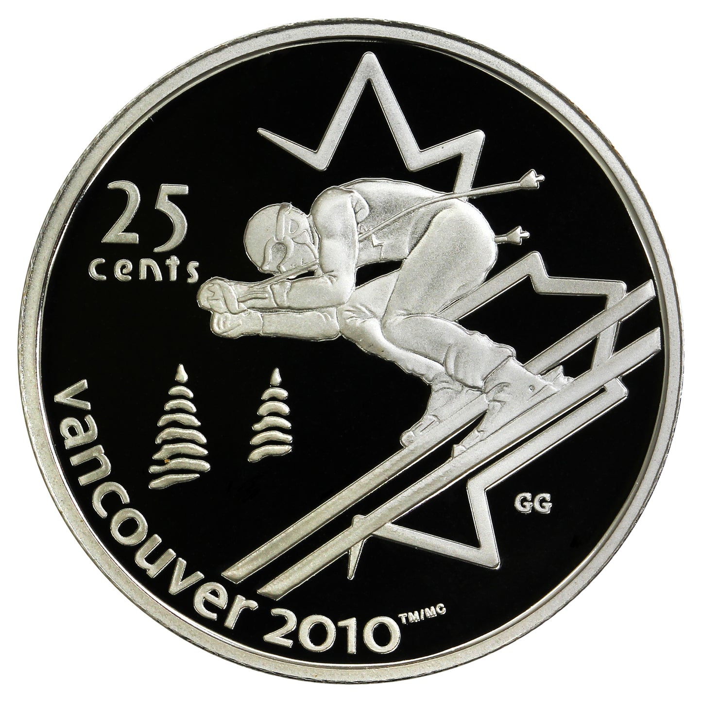 2007 Alpine Skiing Canada 25-cents Silver Proof