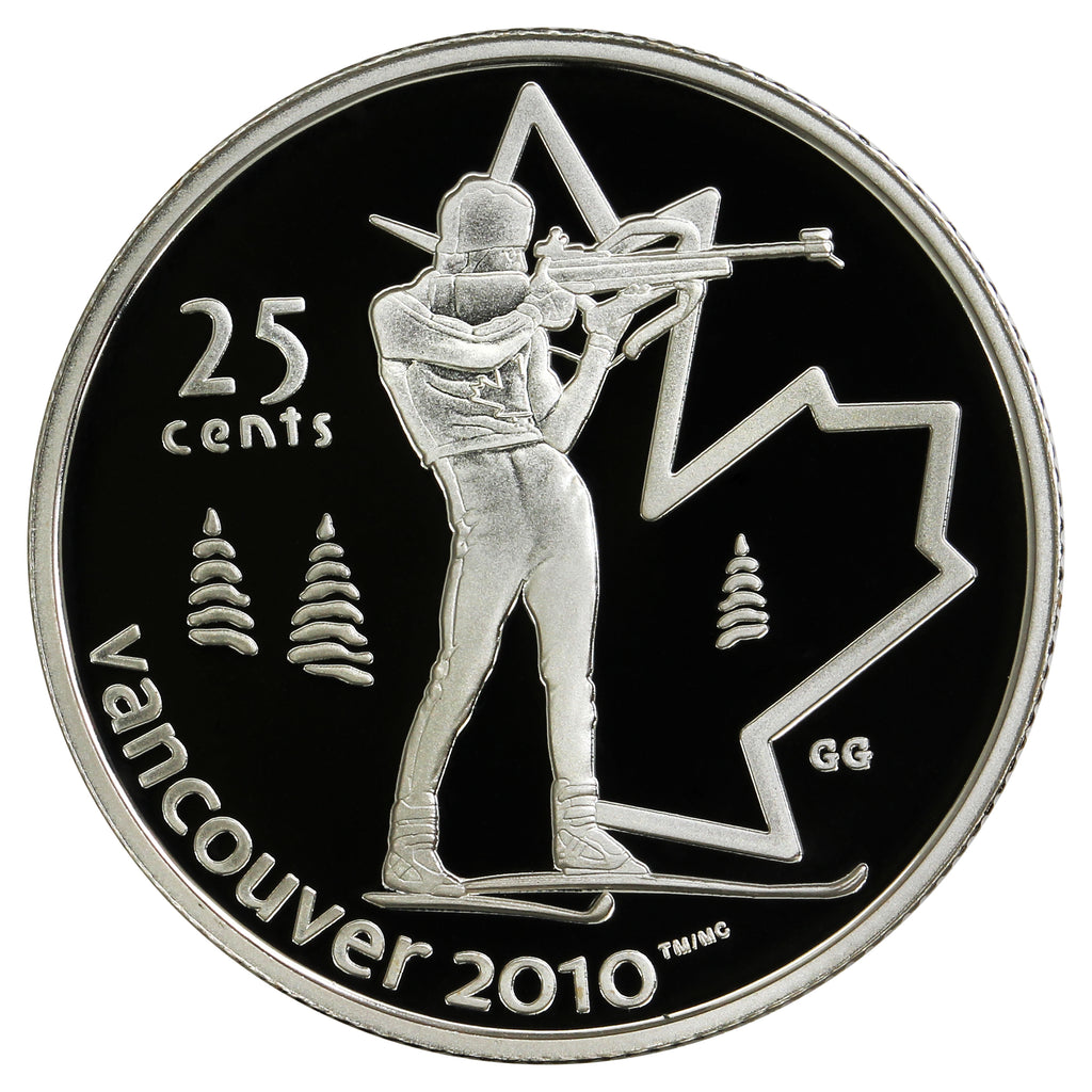 2007 Biathlon Canada 25-cents Silver Proof