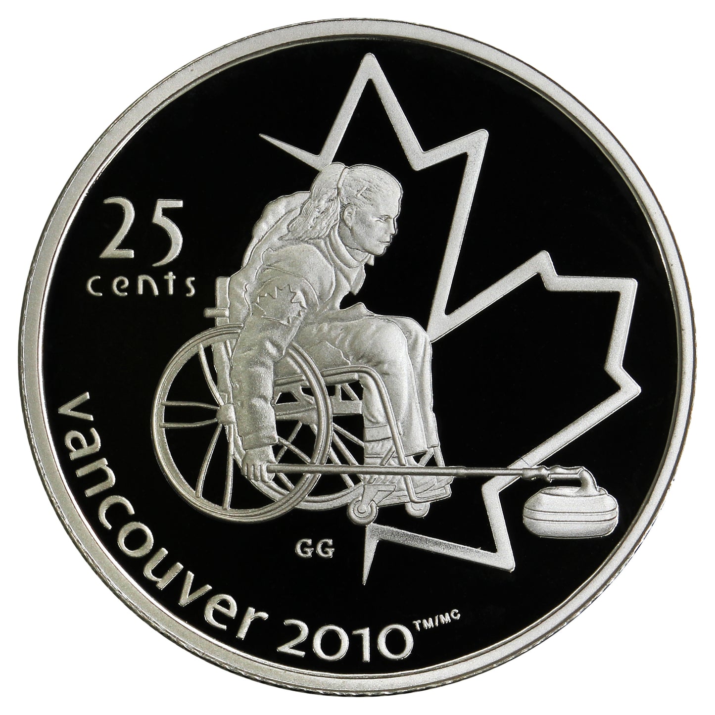 2007 Wheelchair Curling Canada 25-cents Silver Proof