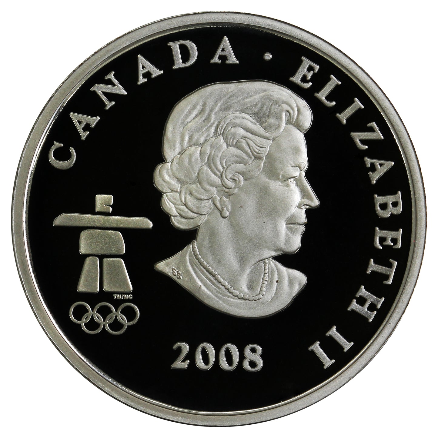 2008 Freestyle Skiing Canada 25-cents Silver Proof