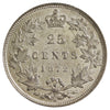 1872H 7/7 Canada 25-cents EF-AU (EF45) $