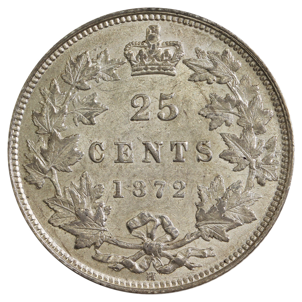 1872H 7/7 Canada 25-cents EF-AU (EF45) $