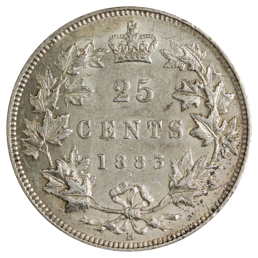 1883H Canada 25-cents Almost Uncirculated (AU50) $