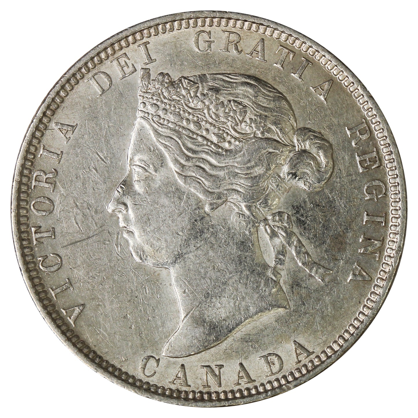 1883H Canada 25-cents Almost Uncirculated (AU50) $