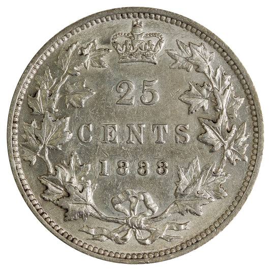 1888 Canada 25-cents EF-AU (EF45) $