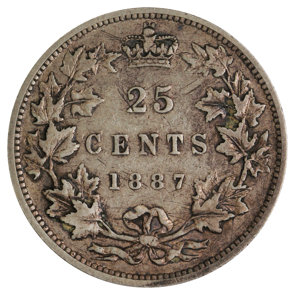 1887 Canada 25-cents Very Fine (VF20) $