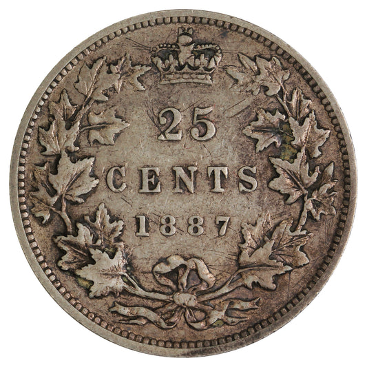 1887 Canada 25-cents Very Fine (VF20) $