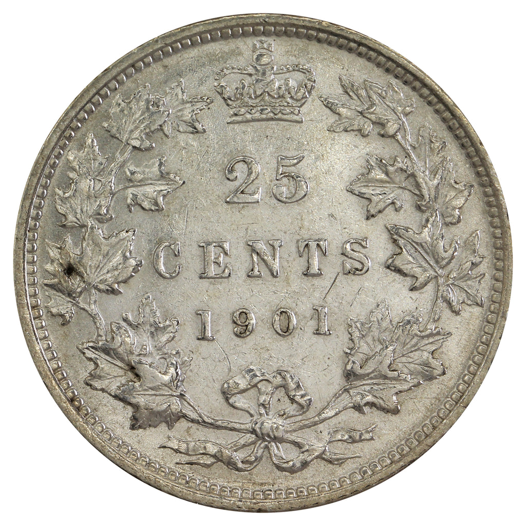 1901 Canada 25-cents EF-AU (EF45) $