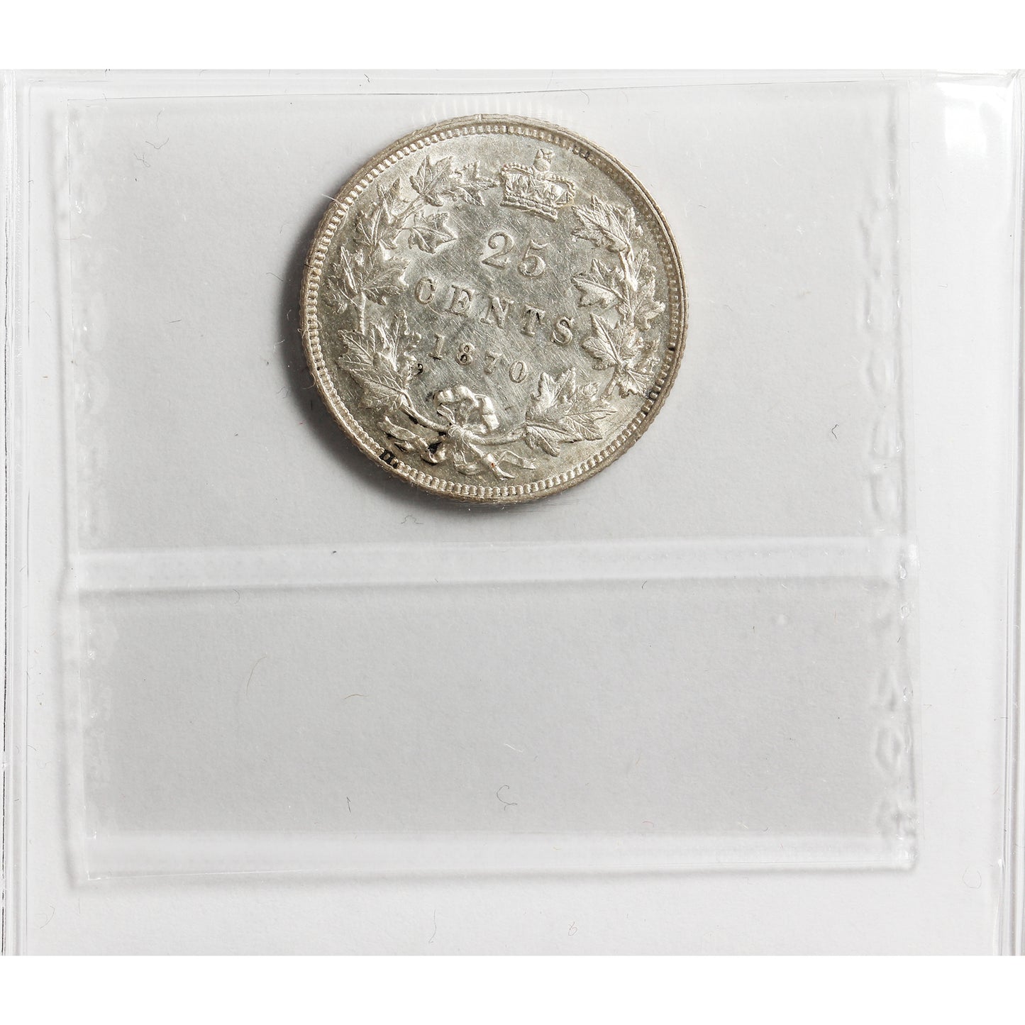 1870 Obv. 1 Canada 25-cents ICCS Certified AU50